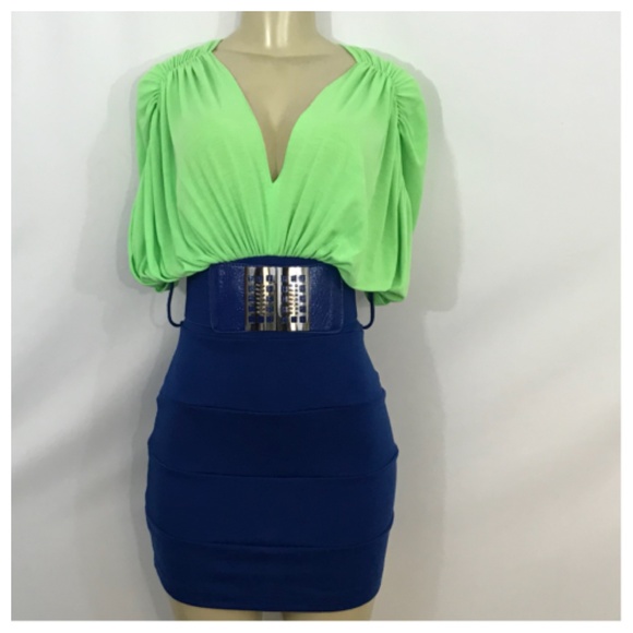 Dresses & Skirts - Green and Blue Mini Dress